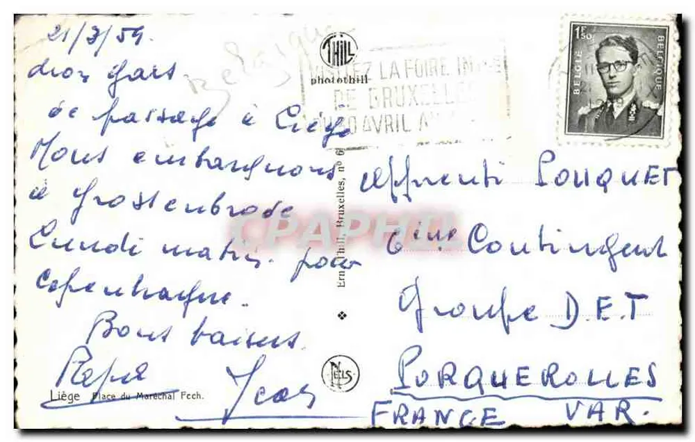 Place du Marchal Foch — Brüssel — Verlag Thil, Nr. 6 - Rückseite