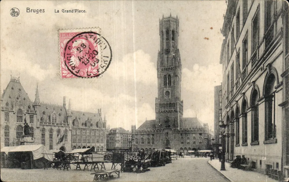 Brügge — Die Grand'Place — Verlag Nels, Brüssel, Serie 12 - Vorderseite