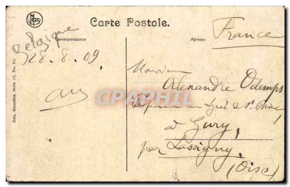 Brügge — Die Grand'Place — Verlag Nels, Brüssel, Serie 12 - Rückseite