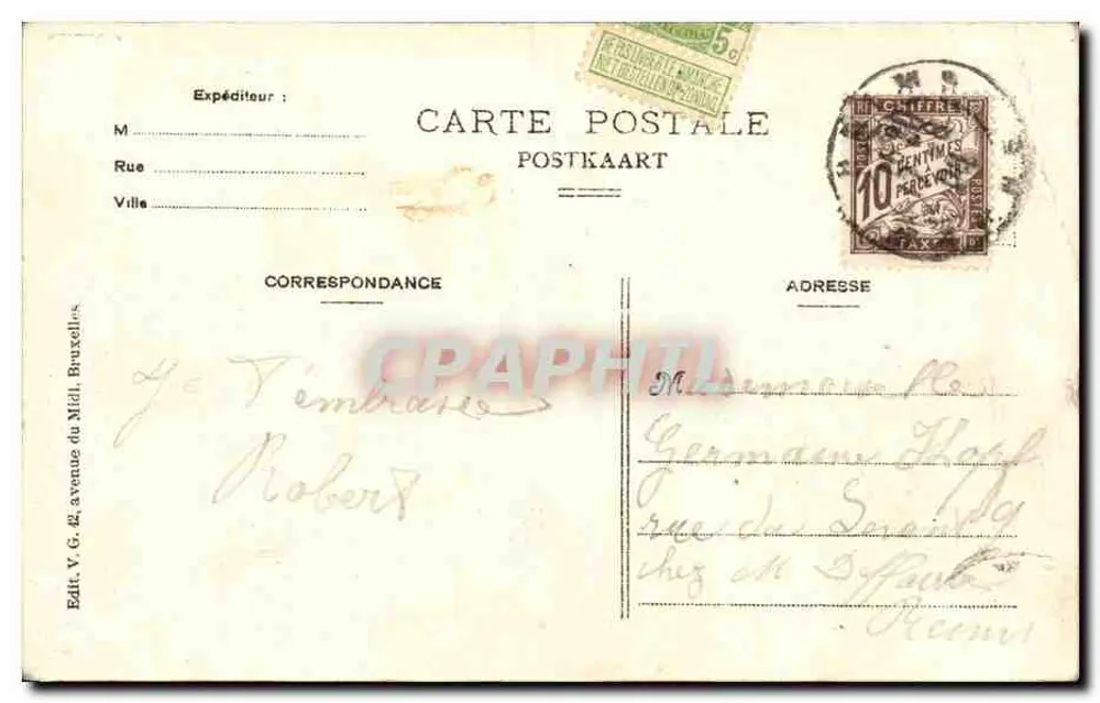 Ostende — Le Théâtre Royal — éditeur Marchal, n° 15 - Rückseite