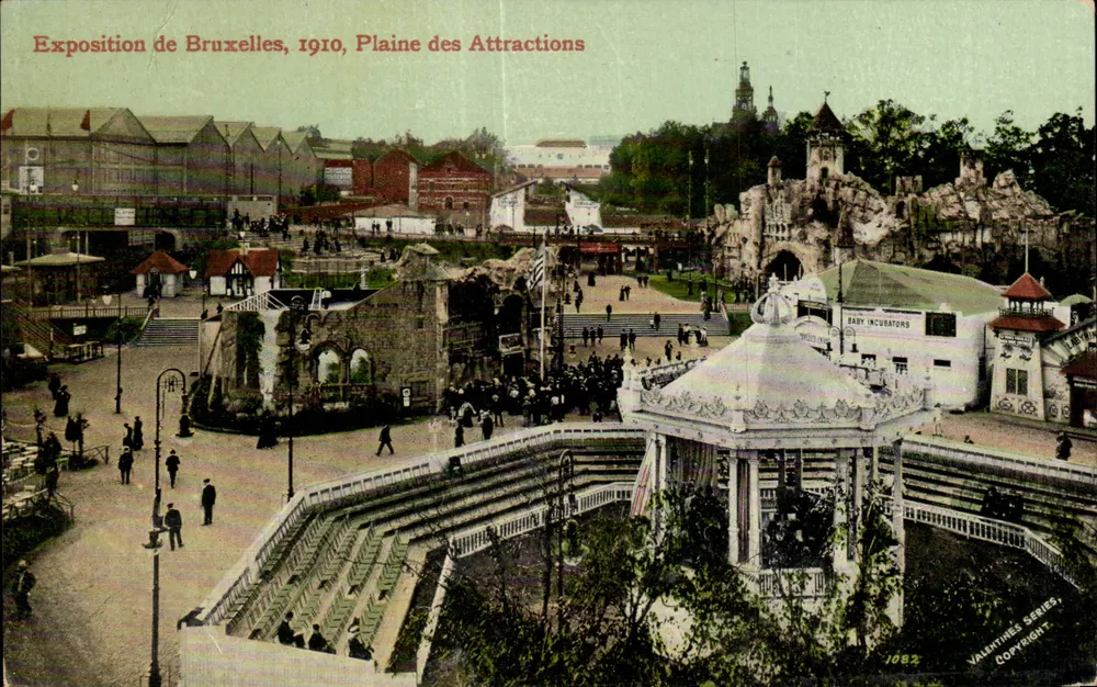 Brüsseler Ausstellung, 1910, Ebene der Attraktionen — Valentin & Sons, Ltd, Serie 1082 - Vorderseite