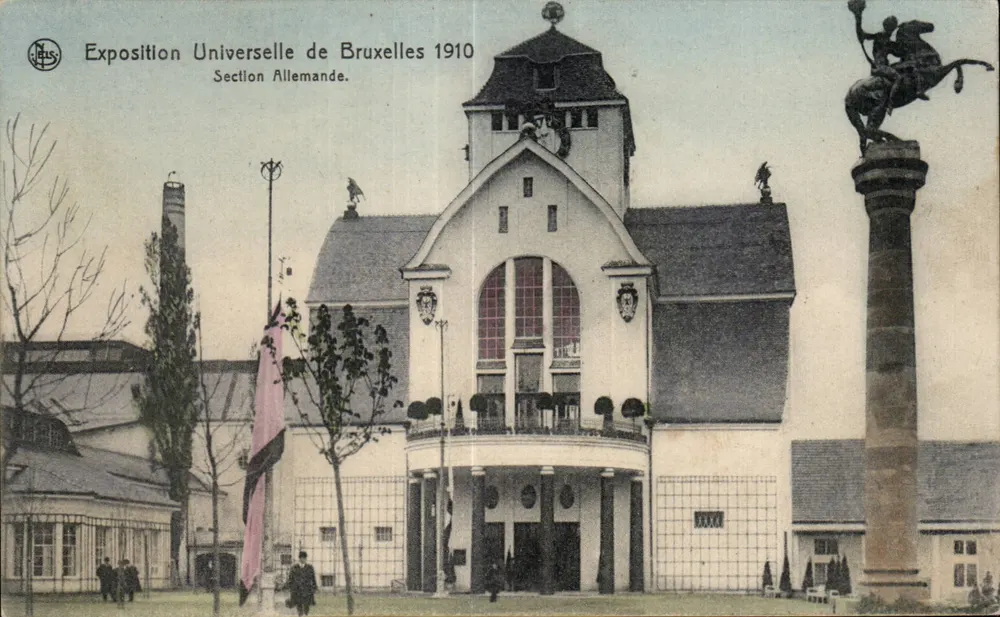 Exposição Universal de Bruxelas 1910 — Seção Alemã — Éd. Seils, Bruxelas, No 28 - Frente