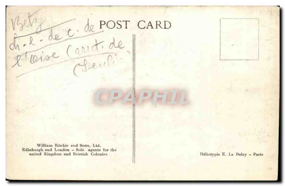 Betz (Oise) — nach dem Bombardement — Héliotypie E. Le Deley - Paris - Rückseite