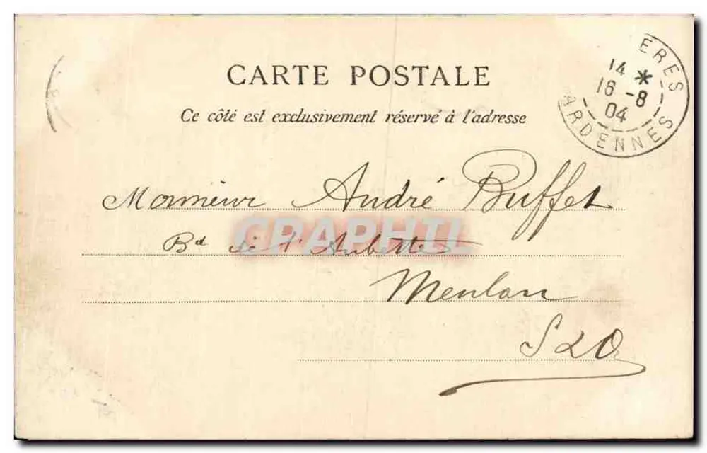 Tal der Semoy — BOUILLON — Das Schloss und die Semoy — J. Winling - Edit. Charleville - Rückseite
