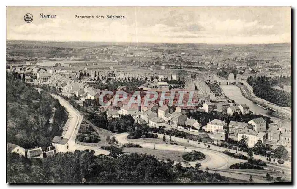 Namur — Panorama in Richtung Salzinnes — Nels, Brüssel, Serie 16 Nr. 2 - Vorderseite
