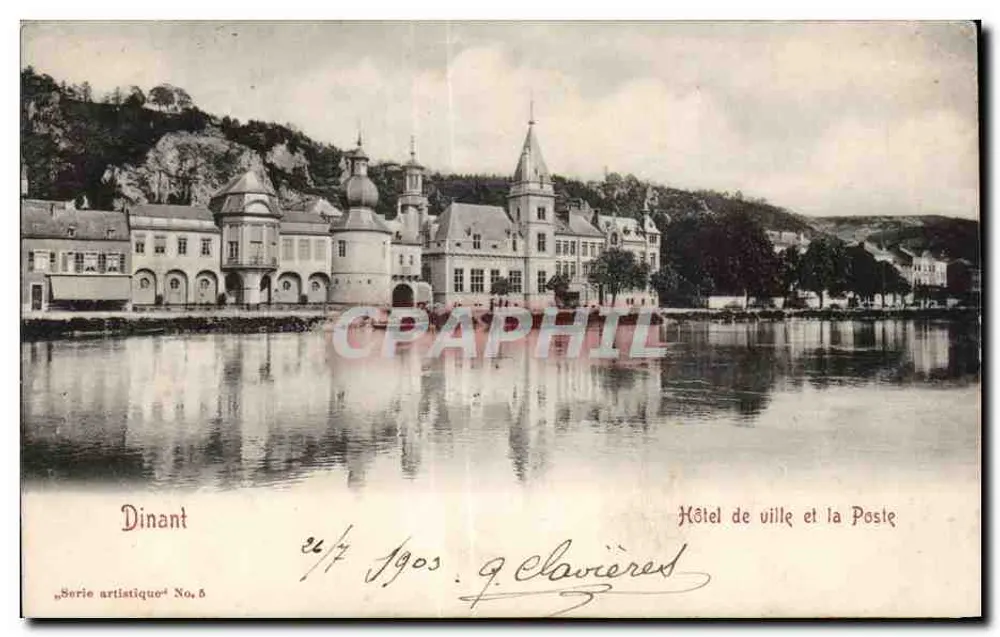 Dinant — Rathaus und Post — G. Clavières, künstlerische Serie Nr. 5 - Vorderseite