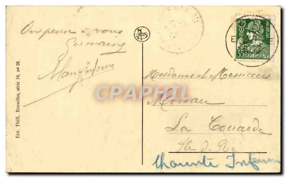 Ypres Grand'Place — Die Hotels — Verlag Neils, Serie 19, n° 28 - Rückseite