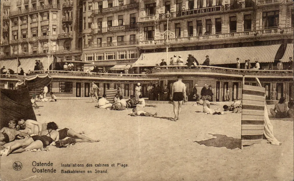 Ostende — Installazioni delle cabine e Spiaggia — Neis - Recto