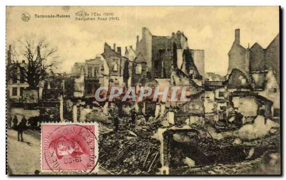 Termonde — Ruinen — Rue de l'Eau (1914) — Édition De Saint-Beekman, Termonde - Vorderseite