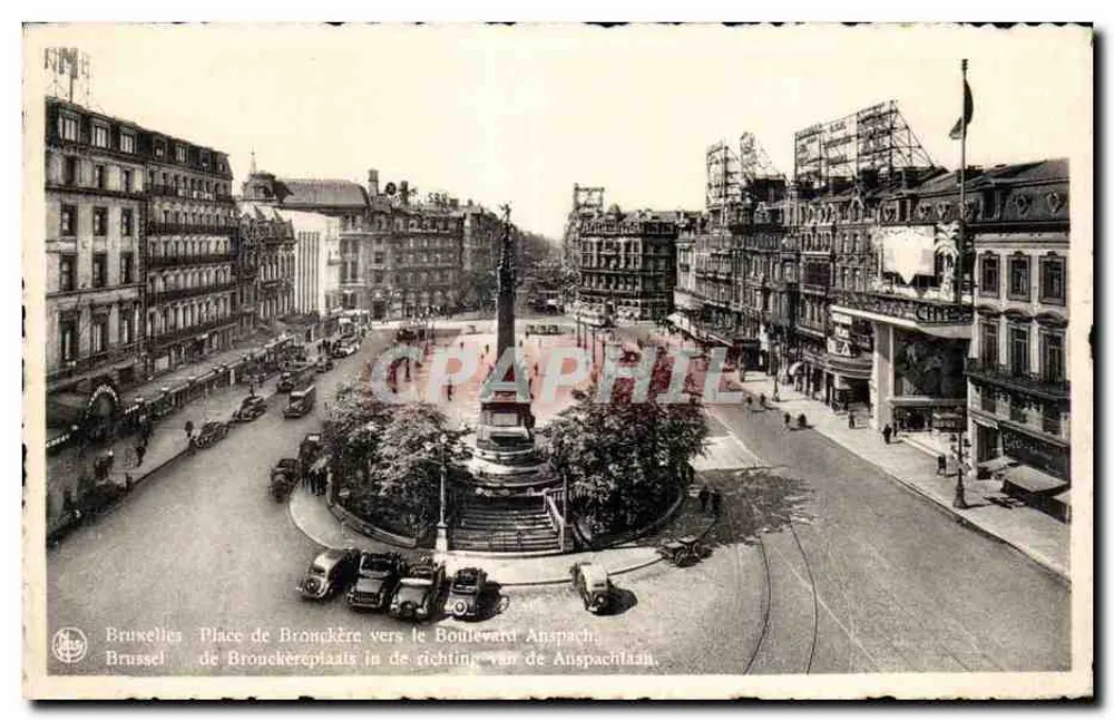 Place de Brouckère — Ansicht auf den Boulevard Anspach — Verlag Em. Thill, Brüssel, Nr. 20 - Vorderseite
