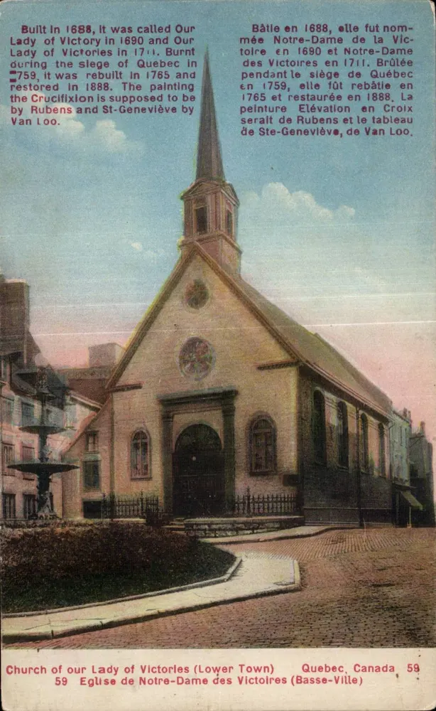 Kirche Notre-Dame des Victoires (Unterstadt) — Québec, Kanada — Lib. Garneau, n° 59 - Vorderseite