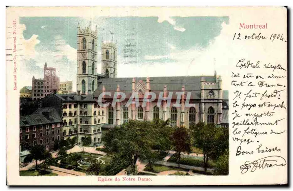 Chiesa di Notre-Dame — Montréal — Montreal Import Co., No. 167 - Recto