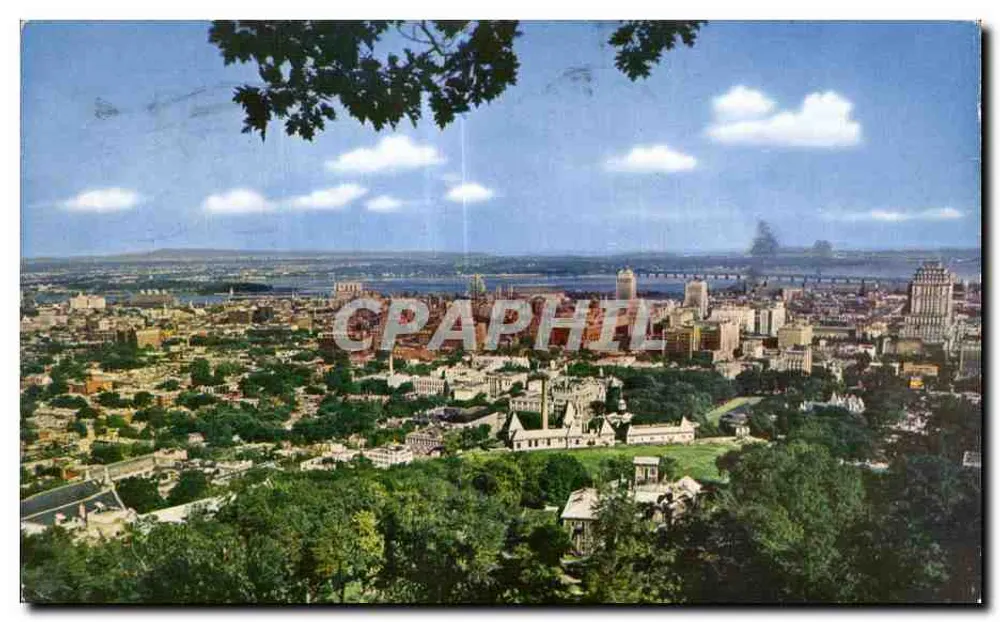 Ansicht von Montreal — Aufnahme vom Mount Royal — Verlag Mike Robert Color Production - Vorderseite