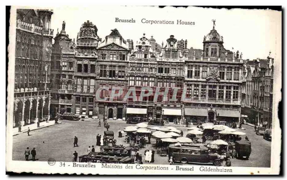 Bruxelas - Casas das Corporações - Gildenhuizen - Fototipia A. Damar - Frente