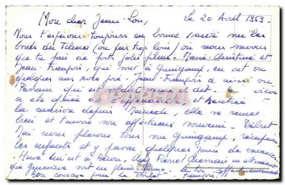 Flieger und Fallschirmspringer — Zeichnung von Jean Marc — Verlag R. HAMEL - Rückseite