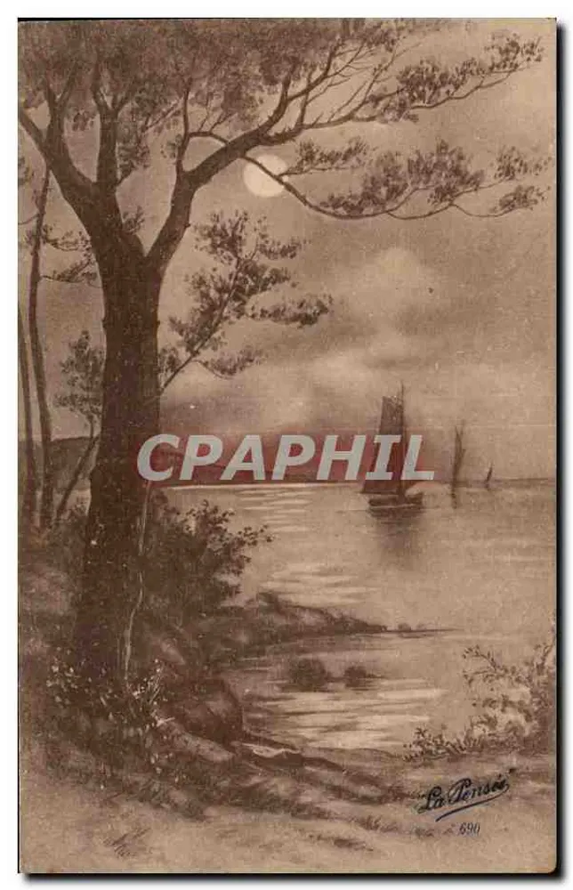 Nachtlandschaft am Wasser — La Pensée, n° 690 - Vorderseite
