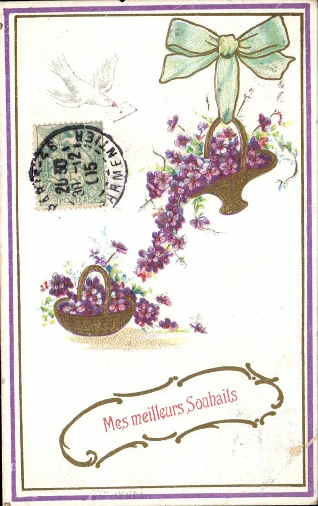 Arranjo de flores — Carta postal — J.C. PARIS - Frente