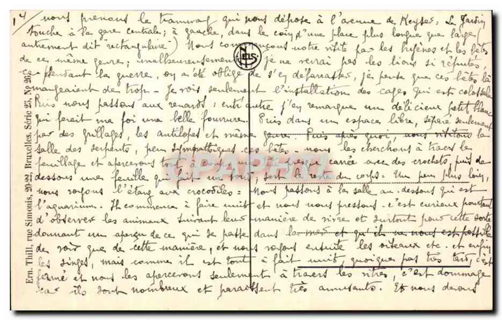 Antwerpen — Rue Leys — Verlag Leus, Nr. 25 - Rückseite