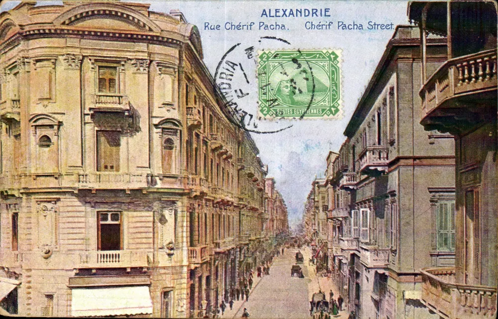 Alexandria — Rue Chérif Pacha — Editor Osnabrücker Stationery Co. - Frente