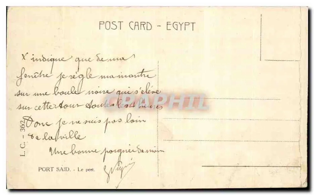 Port Said — Le port. — Éditeur : L.C. - 362 - Verso