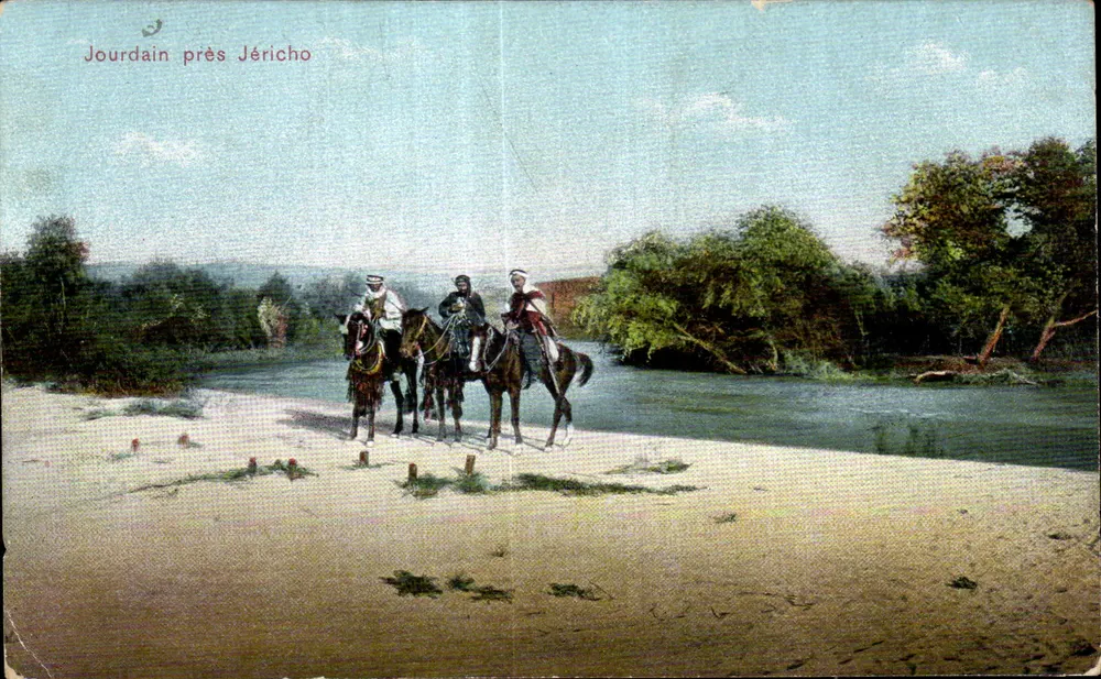 Jourdain nahe Jericho — Drei Reiter am Ufer — Éditions Féret, Port-Saïd - Vorderseite