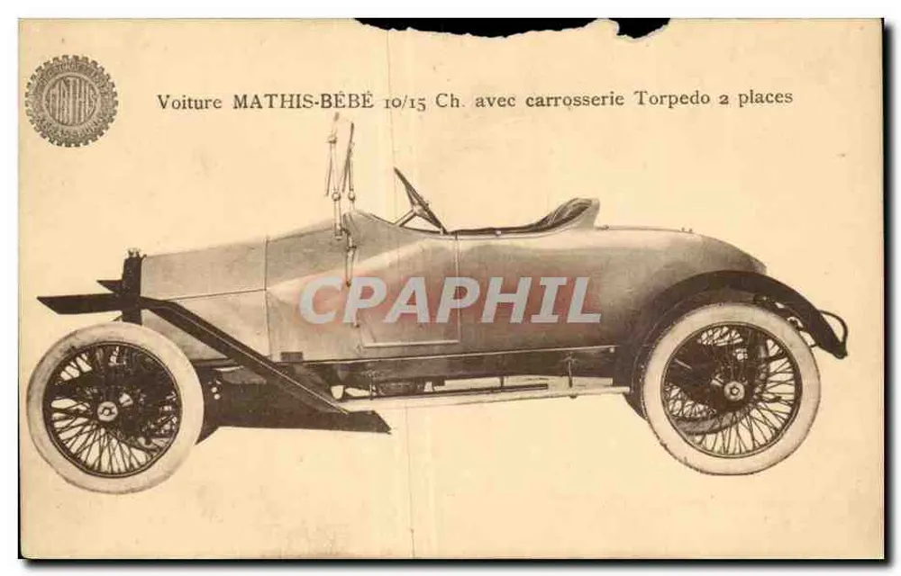 Mathis-Bébé 10/15 PS Wagen mit Torpedokarosserie 2 Plätze — E. E. C. MATHIS, Straßburg (Als.) - Vorderseite