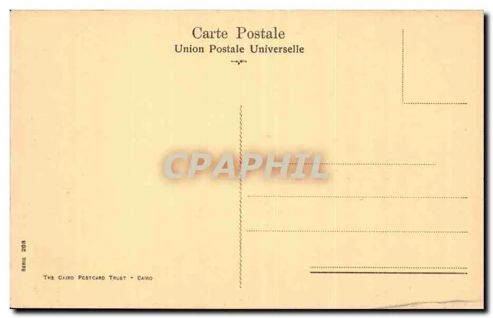 Port Said - Kai — Ansicht des Hafens mit dem Savoy Hotel und einem Boot — Verlag The Cairo Postcard Trust, Serie 208 - Rückseite