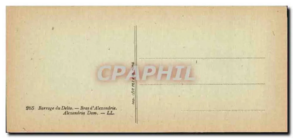 Delta-Damm — Bras d'Alexandrie — Imp. CYP PRES DE ZELEK - Rückseite
