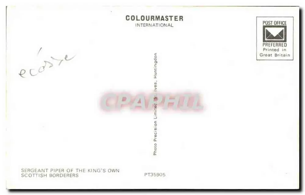Sergent Piper der King's Own Scottish Borderers — Verlag Coloumaster International, Nr. PT35905 - Rückseite