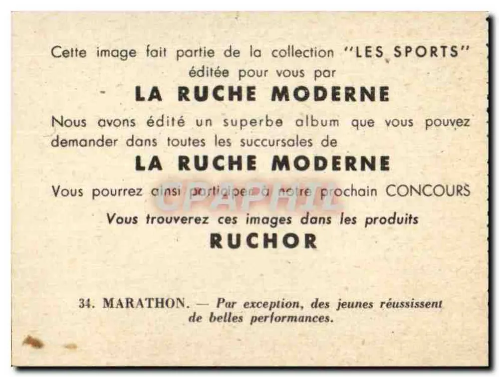 Marathon — Sport — La Ruche Moderne Nr. 34 - Rückseite
