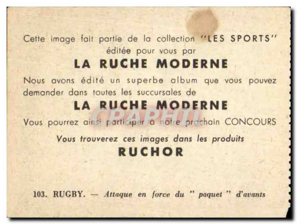 Rugby — Starker Angriff — La Ruche Moderne, Nr. 103 - Rückseite