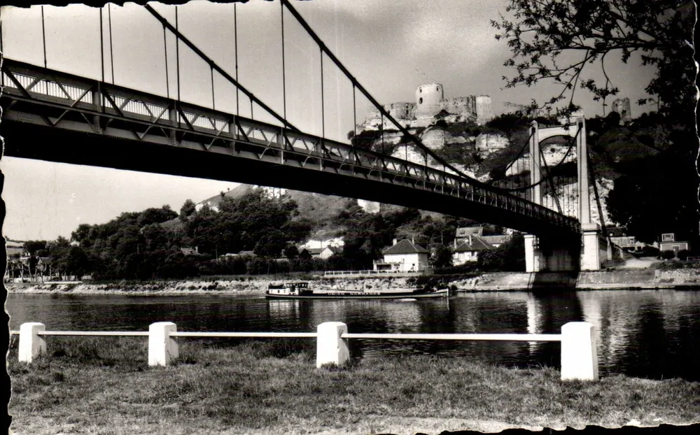 Les Andelys — O Ponte Suspensa — Castelo Gaillard XII — Editor não visível - Frente