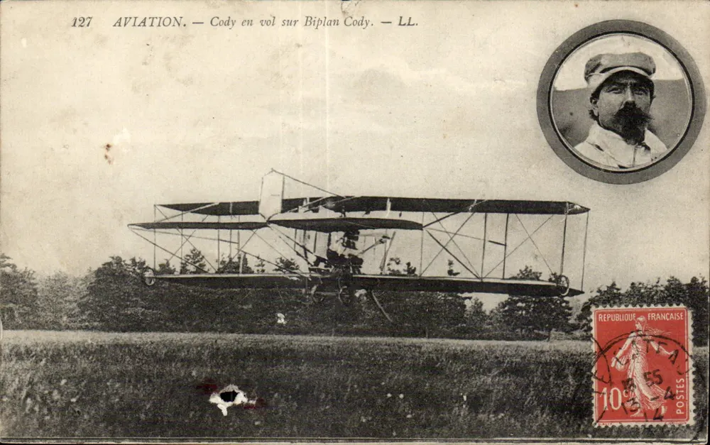 Aviation — Cody en vol sur Biplan Cody — LL. — Éditeur LL. — N° 127 - Vorderseite