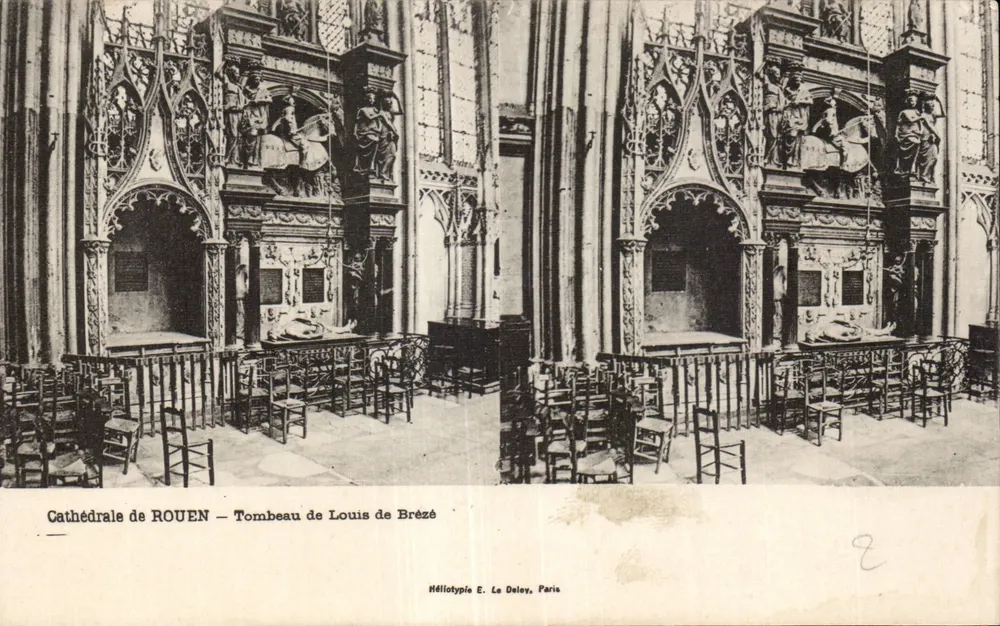 Kathedrale von ROUEN — Grabmal von Louis de Brézé — Heliotypie E. Le Deley, Paris - Vorderseite
