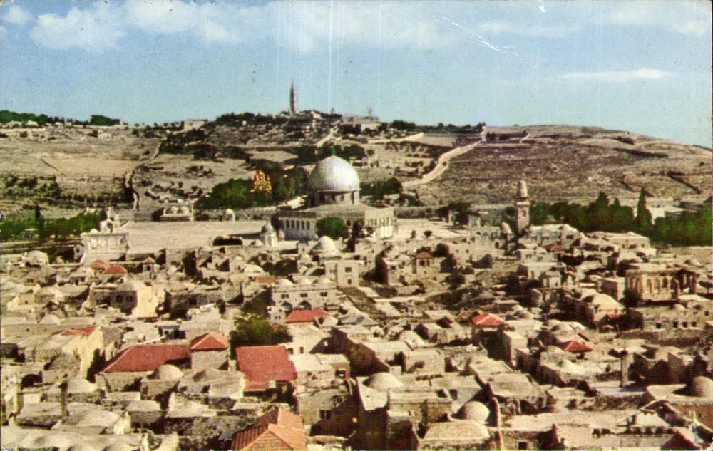 Alte Jerusalem mit Berg der Oliven — Palphot 5291 - Vorderseite