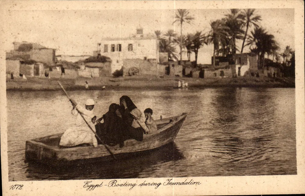 Ägypten — Navigation während der Überschwemmung — Verleger: Lehner & Landrock, Kairo - Vorderseite