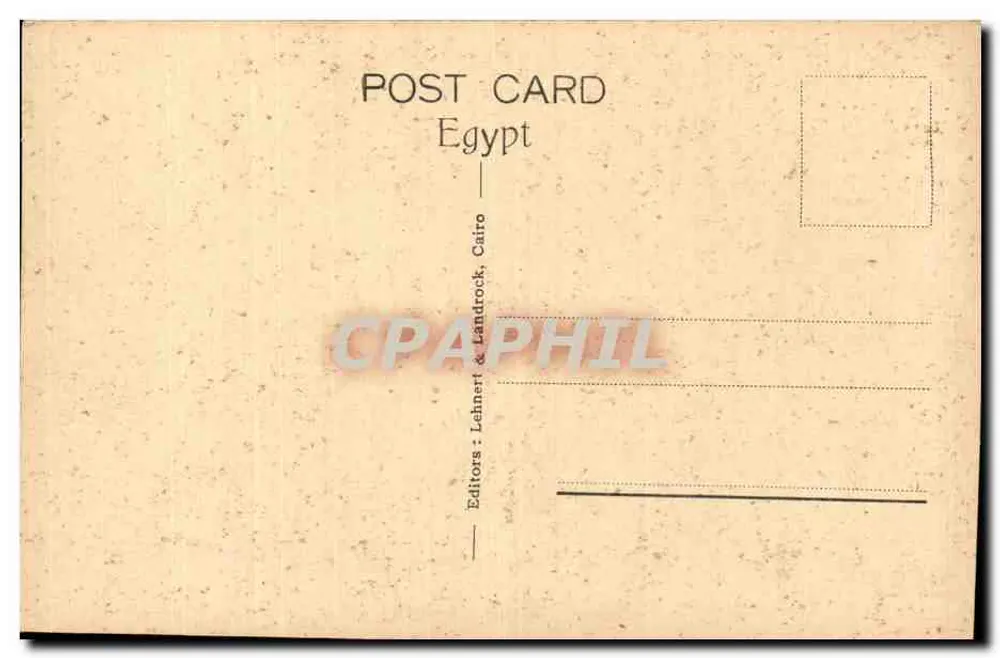 Ägypten — Navigation während der Überschwemmung — Verleger: Lehner & Landrock, Kairo - Rückseite