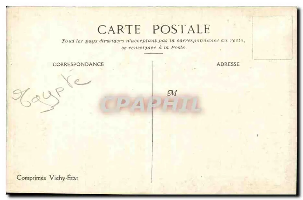 Kairo — Tempel von Isis-Philae — Vichy-État Comprimés - Rückseite