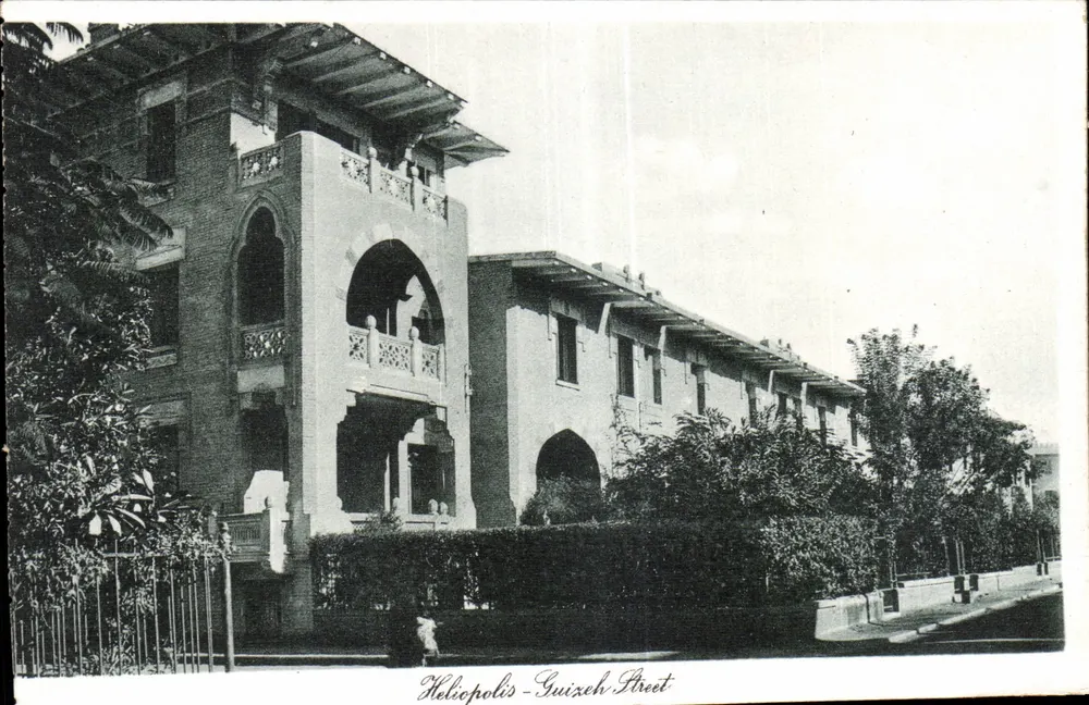 Heliopolis - Guizéch Straße — Gebäude mit Arkaden — Verlag Lehntz & Landrock, Nr. 1188 - Vorderseite