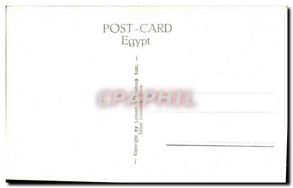 Reino de Mykérinos con Hathor — estatua del Museo Egipcio de El Cairo — editor Lehner & Landrock, n° 727 - Reverso
