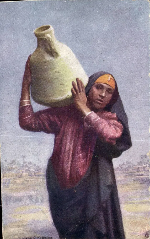 Frau, die Wasser trägt — Ägypten — Verlag OILLETTE - Vorderseite
