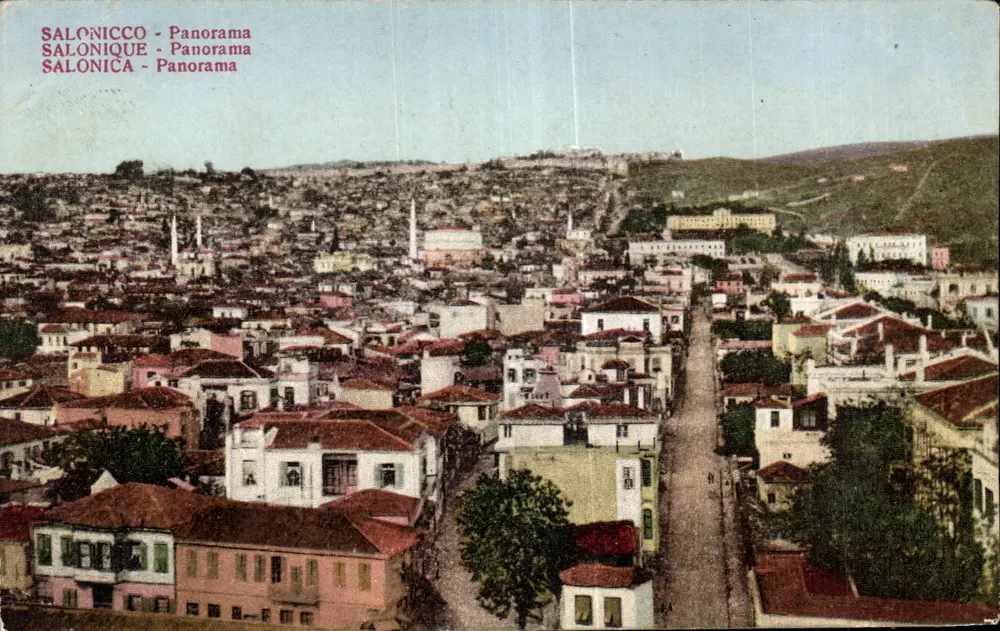 Salonique - Panorama — vista aérea dos telhados e minaretes — Editor Hamamal, Nara - Frente