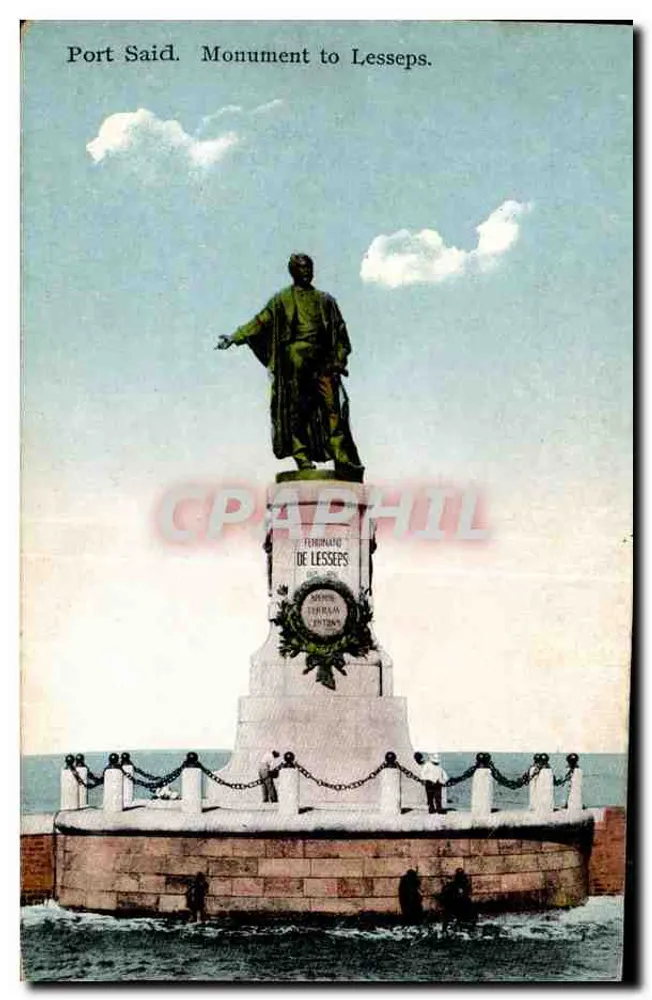 Port-Said. Denkmal für Ferdinand de Lesseps — Verlag C. Andreopoulos, Nr. 8 - Vorderseite