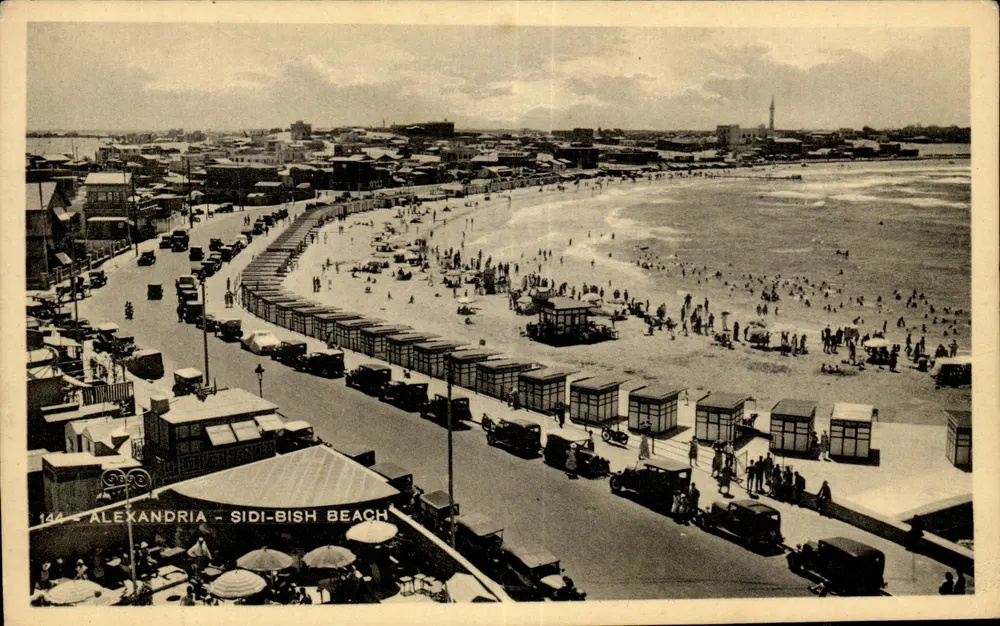 Alexandria - Sidi-Bish Beach — luftaufnahme der Strand und Bäder — Ausgabe C. S. Delba, Alexandria - Vorderseite