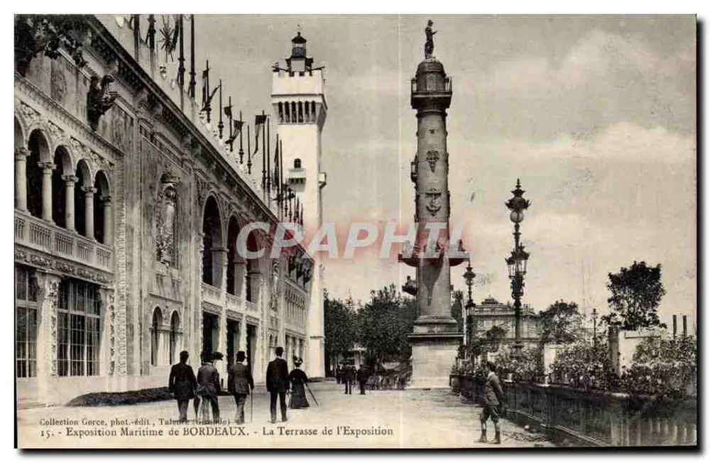 La Terraza de la Exposición Marítima de Burdeos — Colección Gorce, fot.-editor Talonne (Francia) — n°15 - Anverso