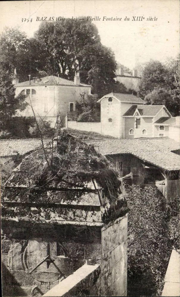 Bazas (Gironde) — Alte Fontäne des 13. Jahrhunderts — L. Rony, Druckerei Bazas - Vorderseite