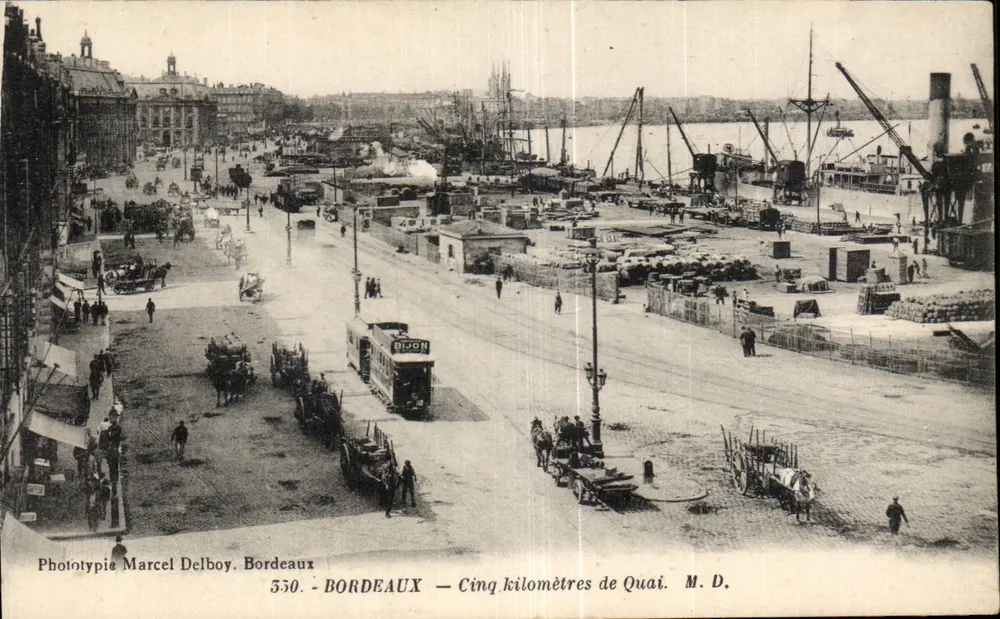Bordeaux — Fünf Kilometer Quai — Phototypie Marcel Delboy, Bordeaux, n° 530 - Vorderseite