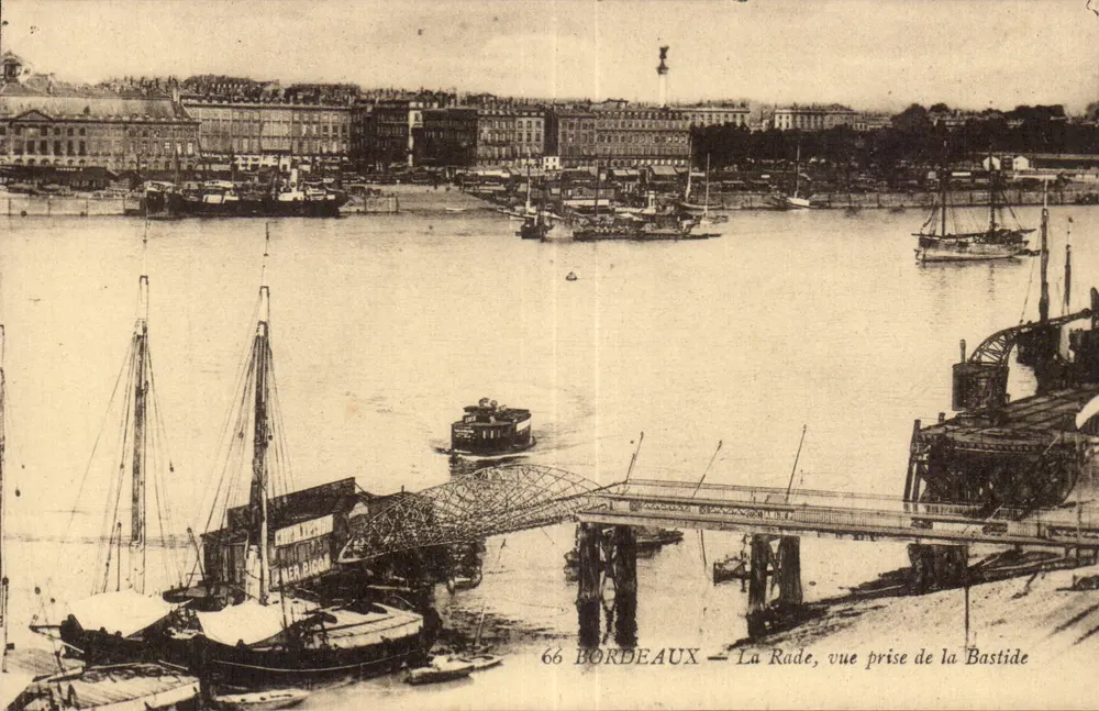 Bordeaux — Die Bucht, Aufnahme von der Bastide — unbekannter Verlag, Seriennummer 66 - Vorderseite