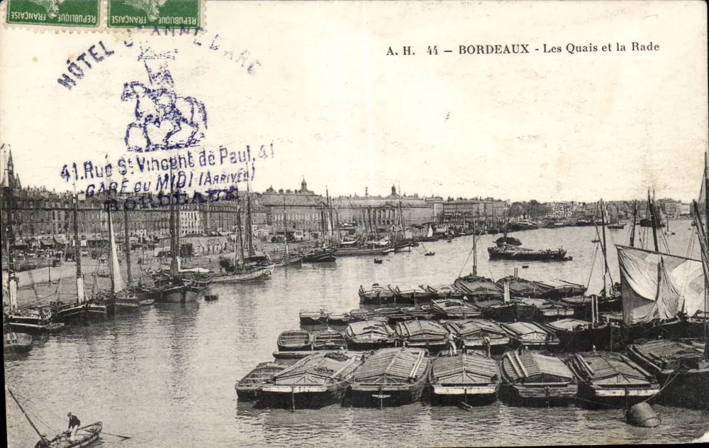 Bordeaux — Die Quais und der Hafen — A.H. 44 - Vorderseite
