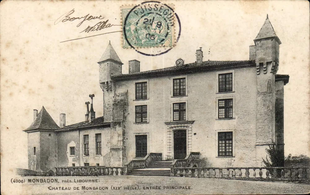 Schloss Monbadon — 14. Jahrhundert — Libourne, (4906) nahe Libourne - Vorderseite